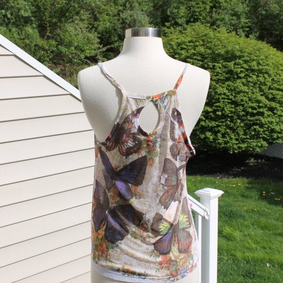 Pros Moda Women's Camisole Tank Indie Sleaze Y2K Butterflies Size S/M - Picture 11 of 15